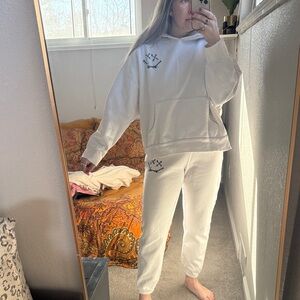 Sleep When You’re Dead White Graphic Hoodie & Sweatpants Set